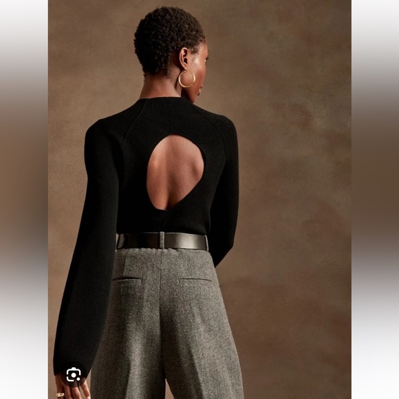NWT Merino Black Cut Out Sweater - Picture 2 of 4